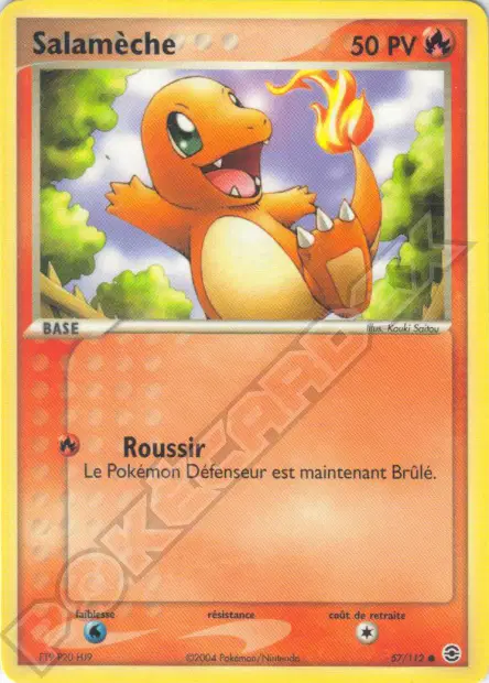 Salamèche N°57 — EX Rouge Feu & Vert Feuille — Français — Holo