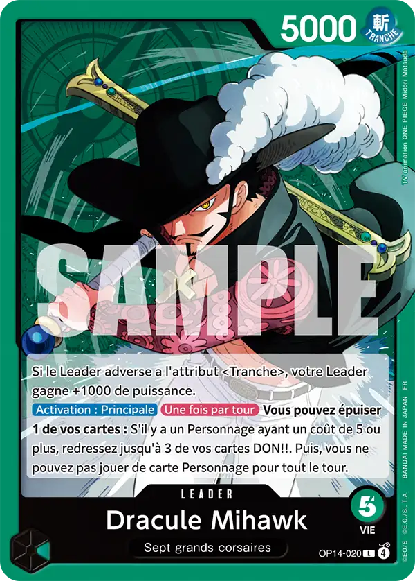Dracule Mihawk V.1 N°OP14-020 — OP-14 — Japonais