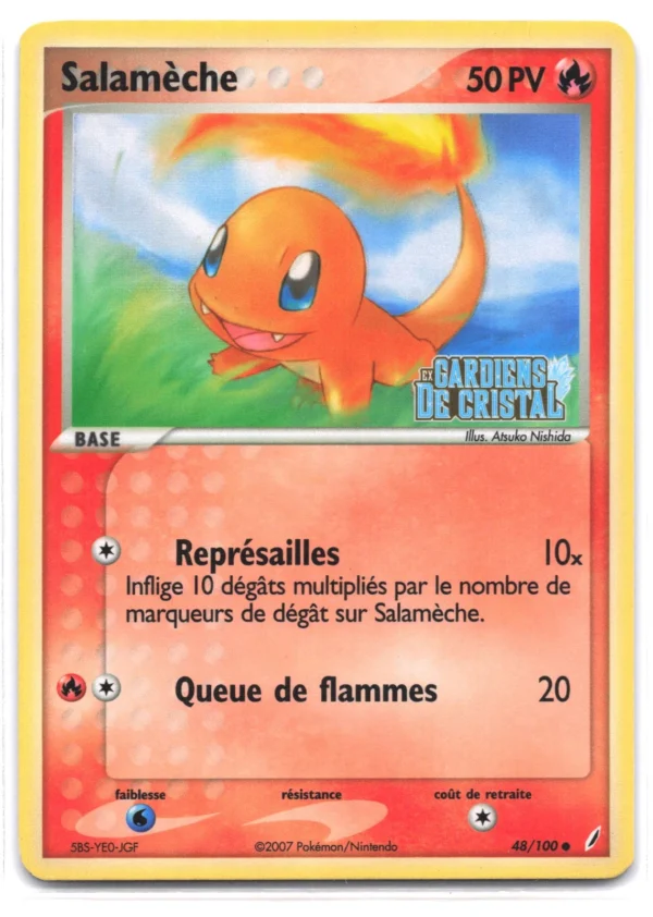 Salamèche 48/100 — EX Gardiens de Cristal — Français — Holo