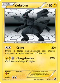 Zekrom 47/114 — Noir & Blanc — Français — Reverse