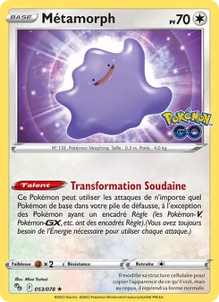 Métamorph 053/078 — Pokémon GO — Français — Holo