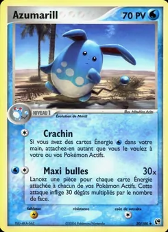Azumarill 30/100 — EX Tempête de sable — Français — Reverse