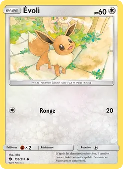 Évoli 155/214 — Tonnerre Perdu — Français — Holo Prism